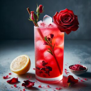 Rose Lemon Hibiscus Cooler (Mocktail Rezept)
