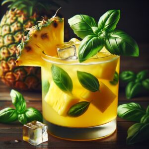 Pineapple Basil Punch (Mocktail Rezept)