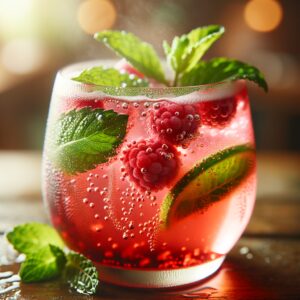 Strawberry Basil Sparkler Mocktail (Rezept)