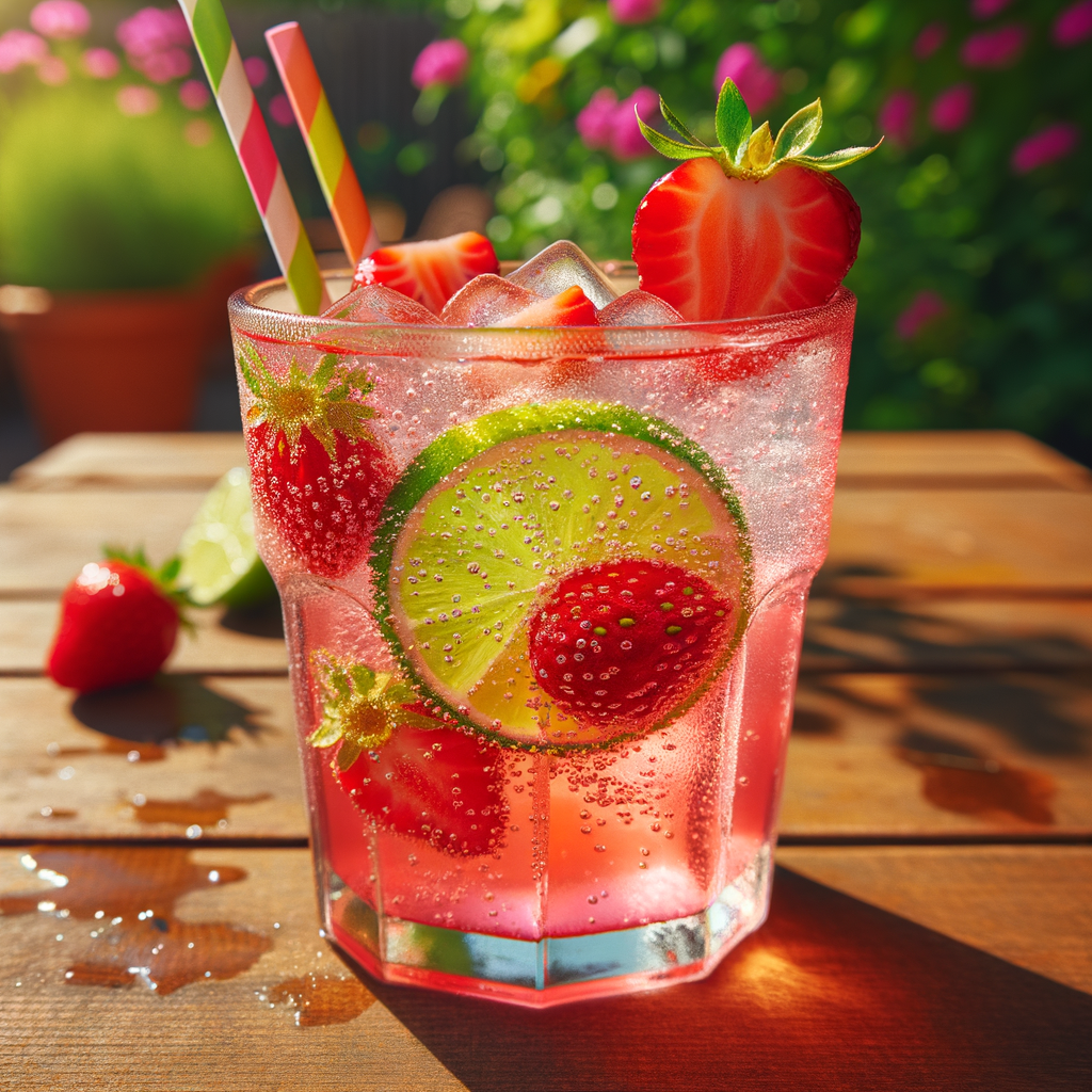 Strawberry Lime Spritzer (Mocktail Rezept)