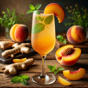 Ginger Peach Fizz Mocktail (Rezept)