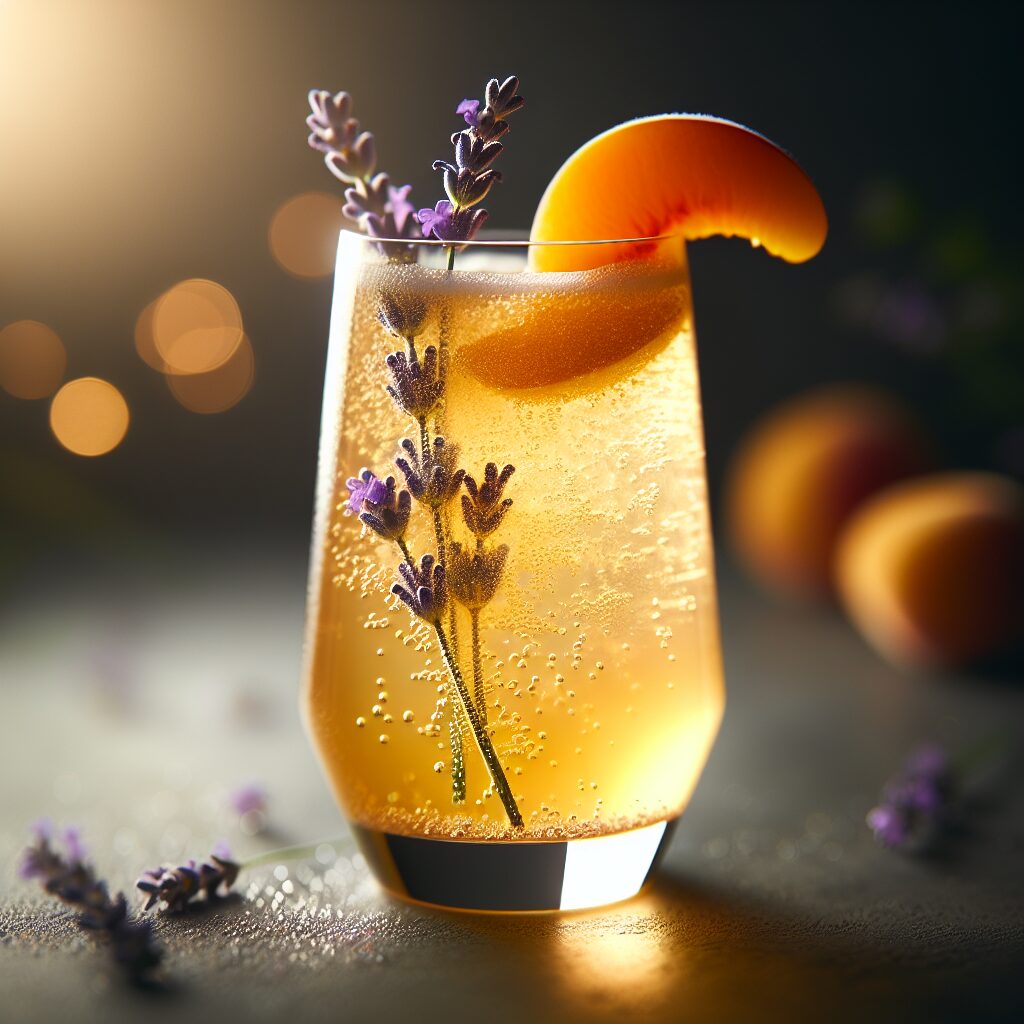 Apricot Lavender Fizz Mocktail.