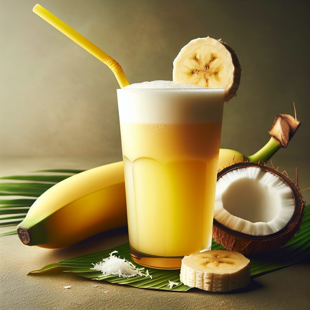 Banana Coconut Breeze Mocktail.