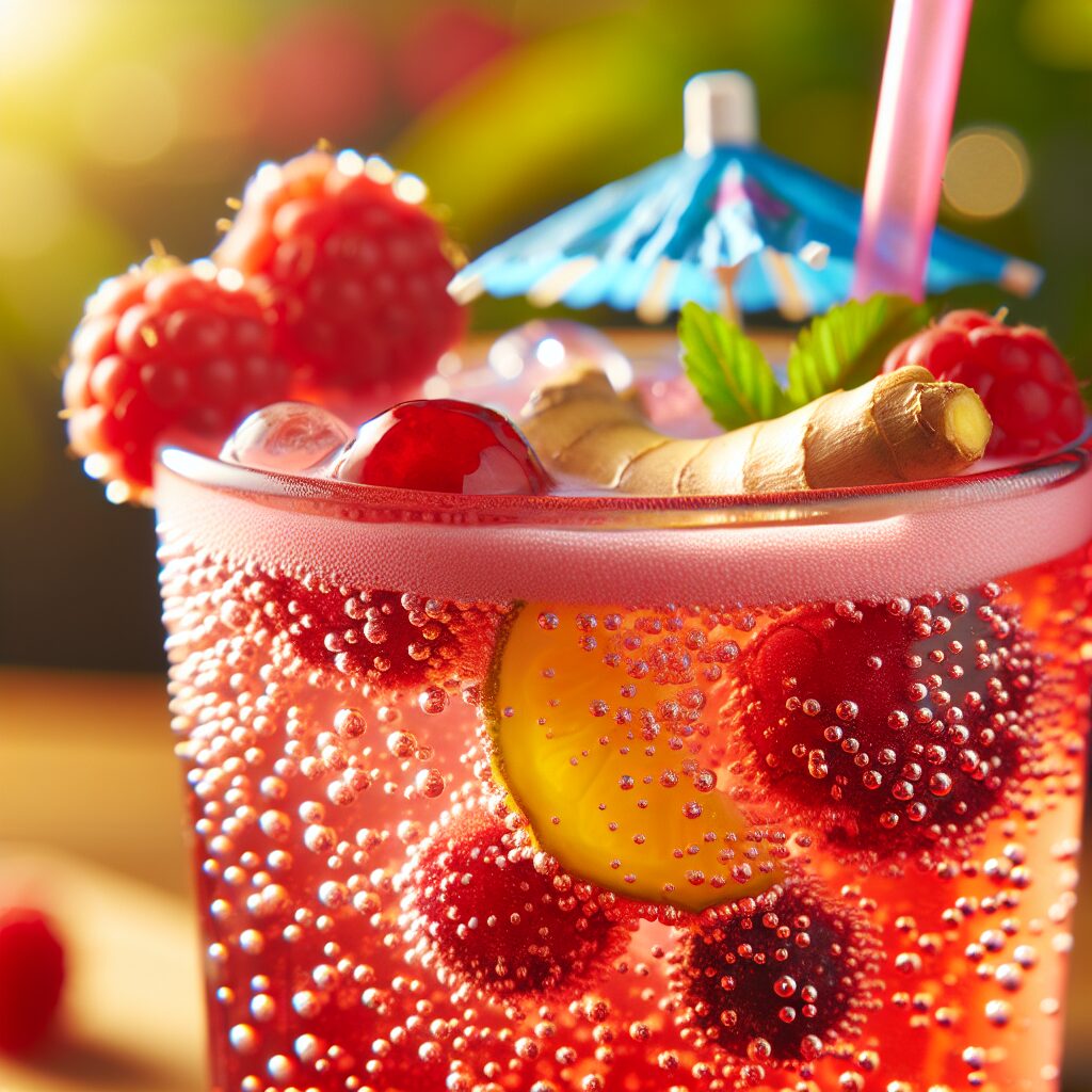 Berry Ginger Sparkle Mocktail. 