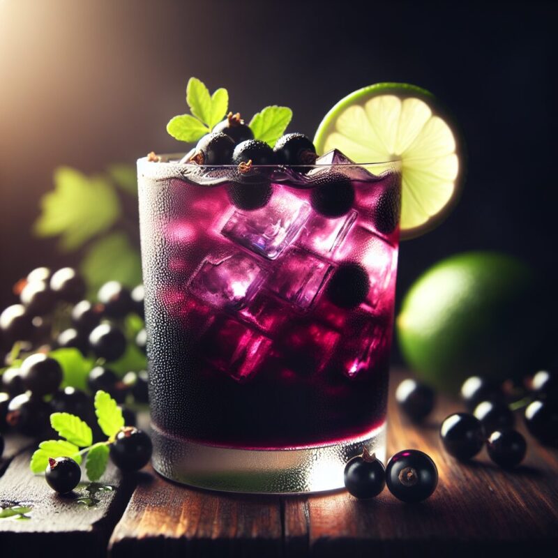 Black Currant Elixir Mocktail. natural