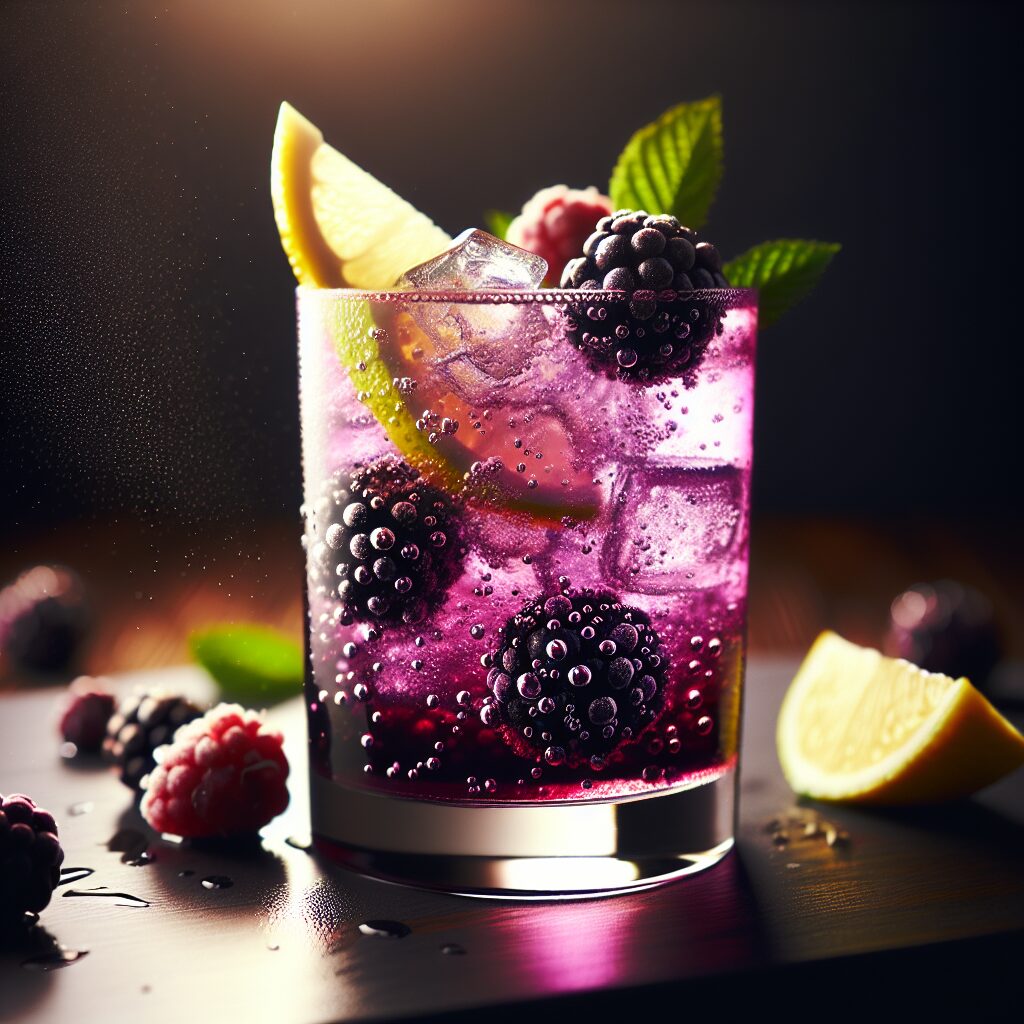 Blackberry Citrus Fizz Mocktail. 