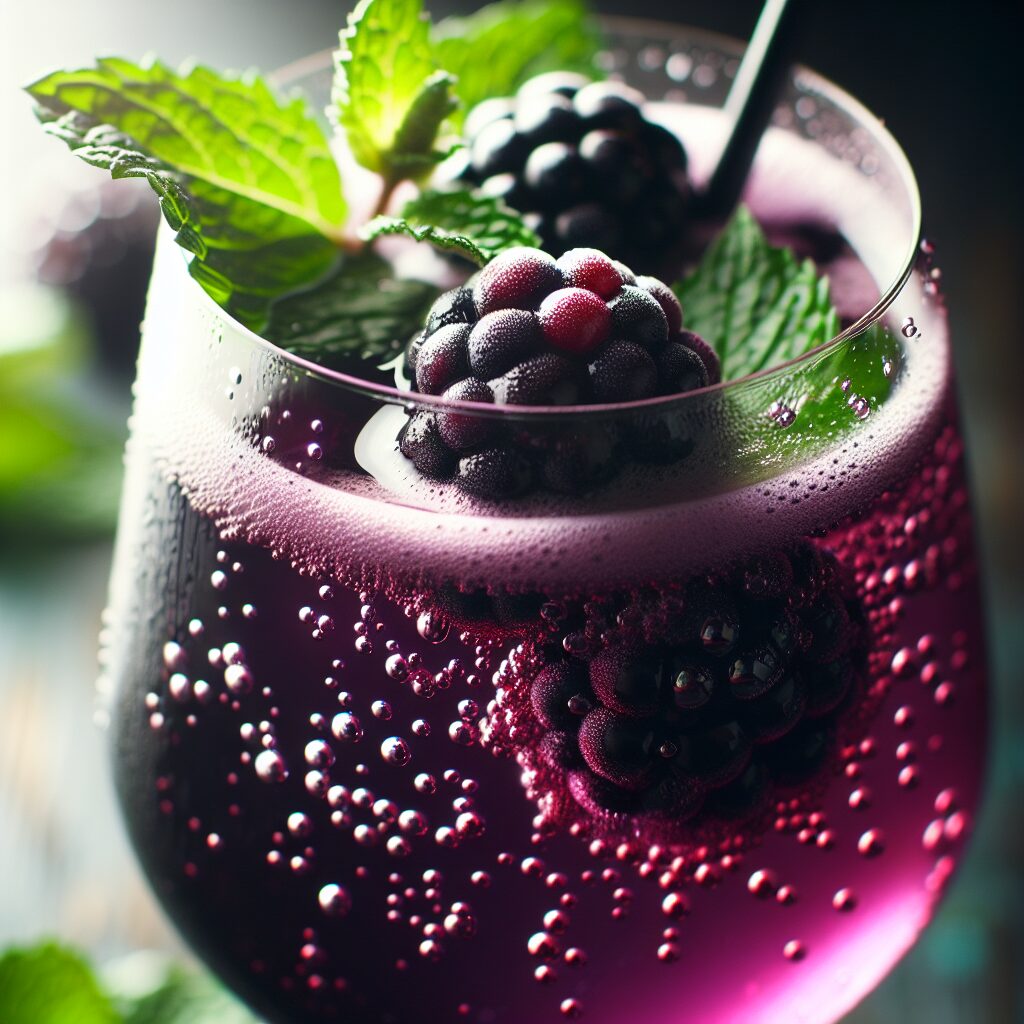 Blackberry Ginger Fizz Mocktail.