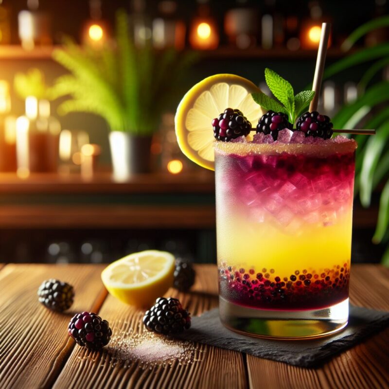 Blackberry Lemon Quencher Mocktail.