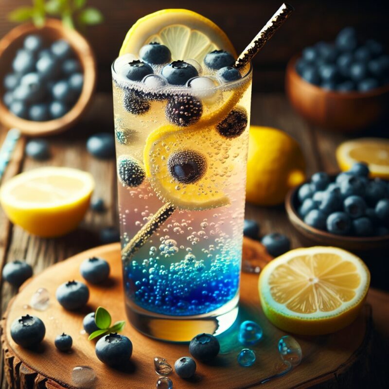 Blueberry Citrus Fizz Mocktail.