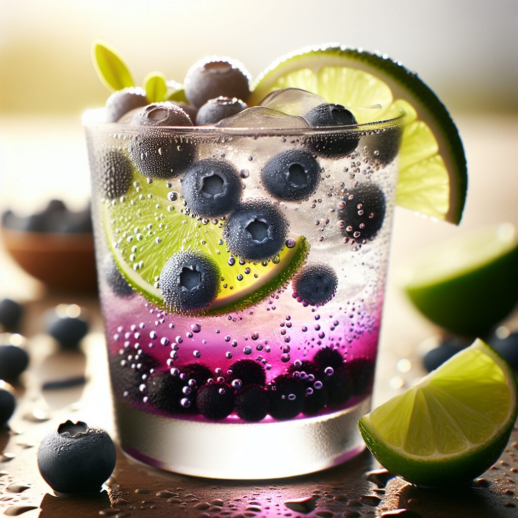 Blueberry Lime Splash Mocktail.