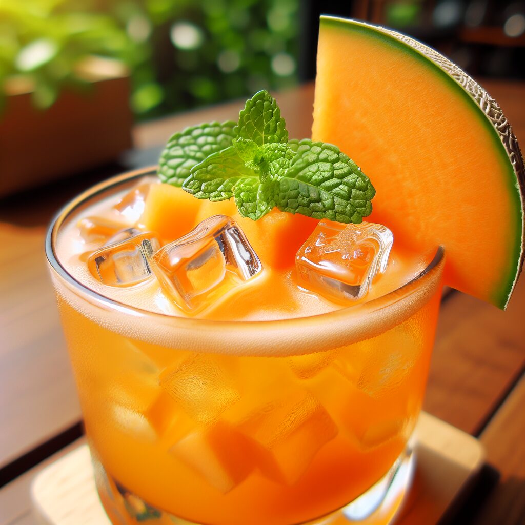 Cantaloupe Cooler Mocktail. 