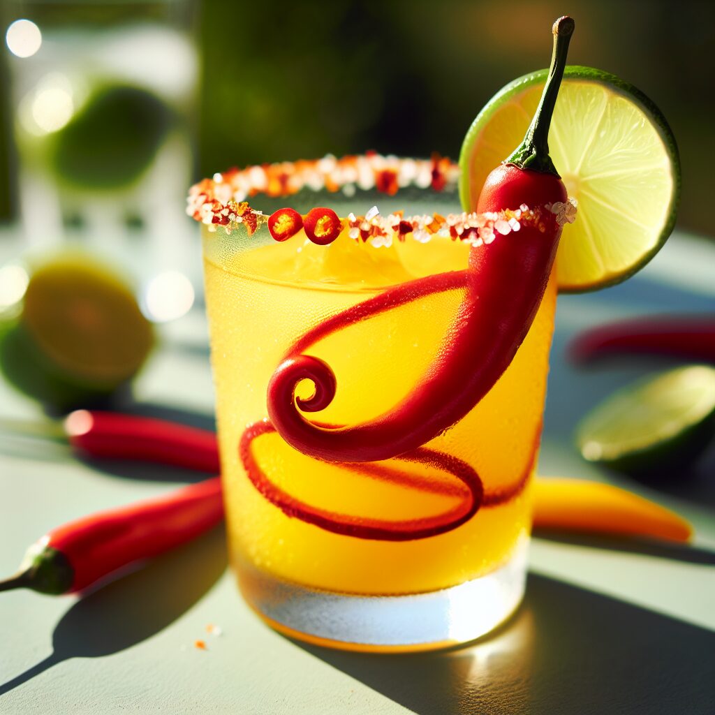 Chili Lime Mango Mocktail. 