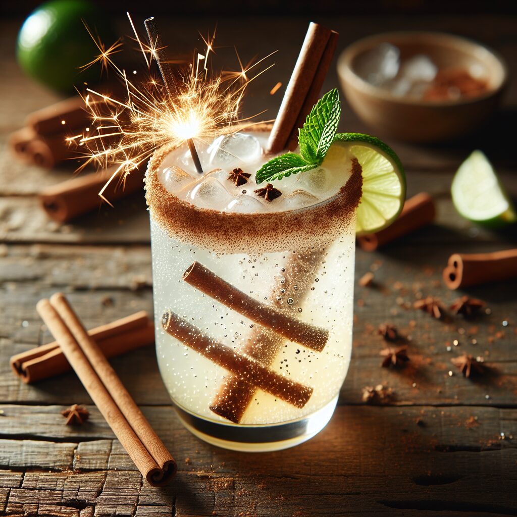 Cinnamon Vanilla Sparkler Mocktail.