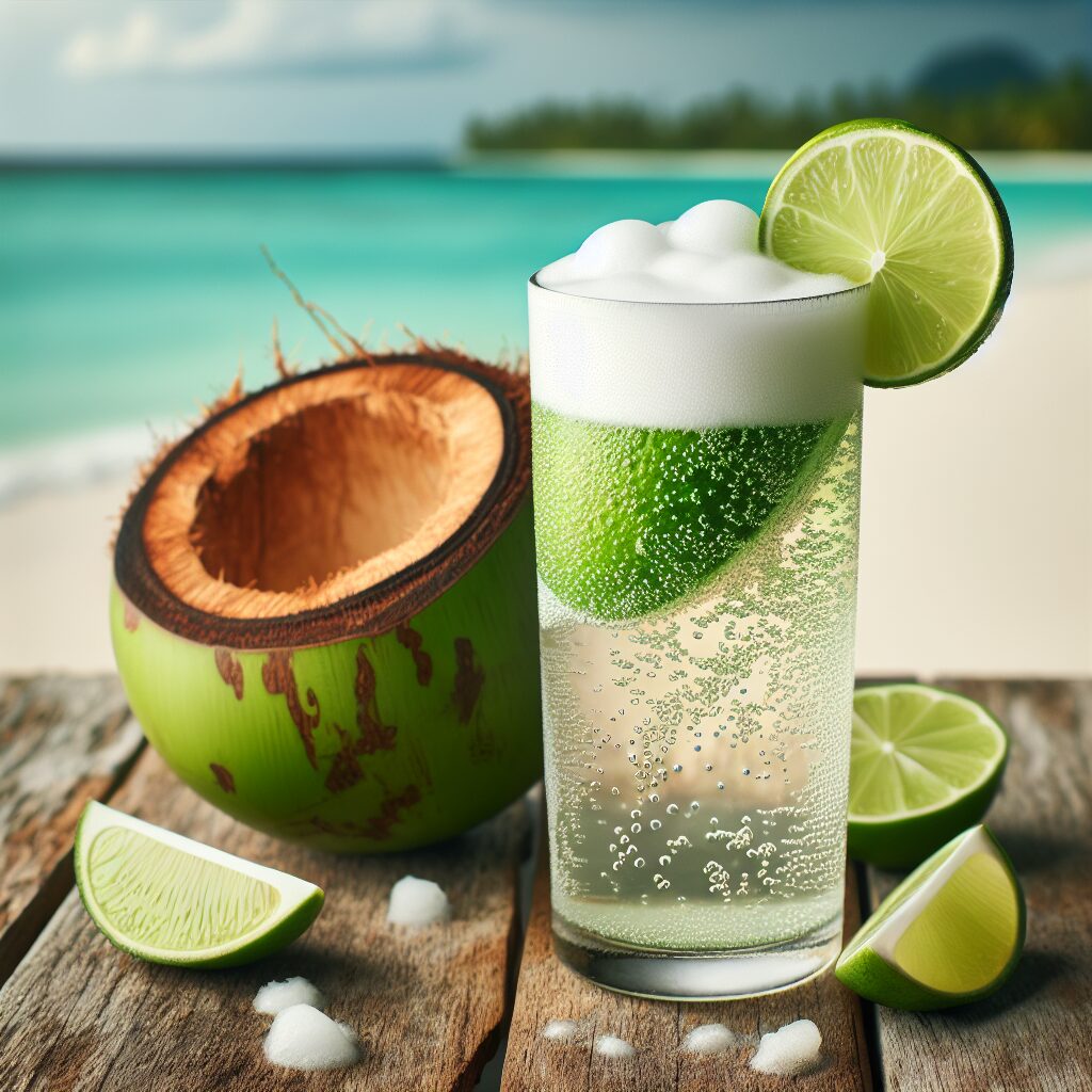 Coconut Lime Spritzer Mocktail.