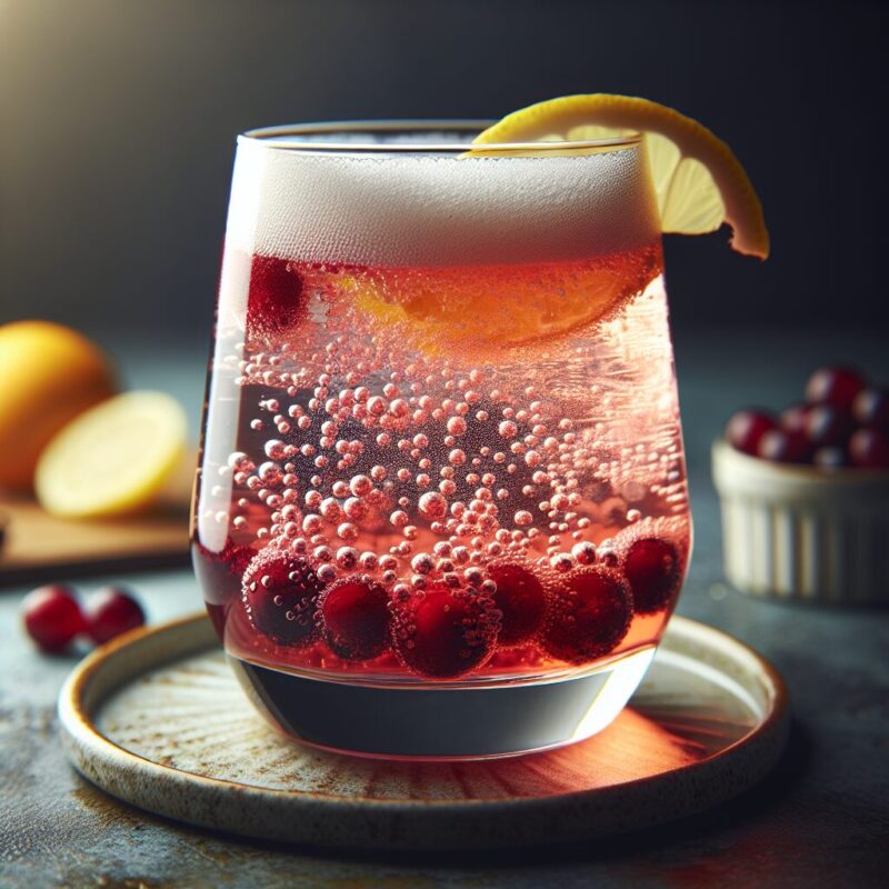 Cranberry Citrus Sparkler Mocktail.