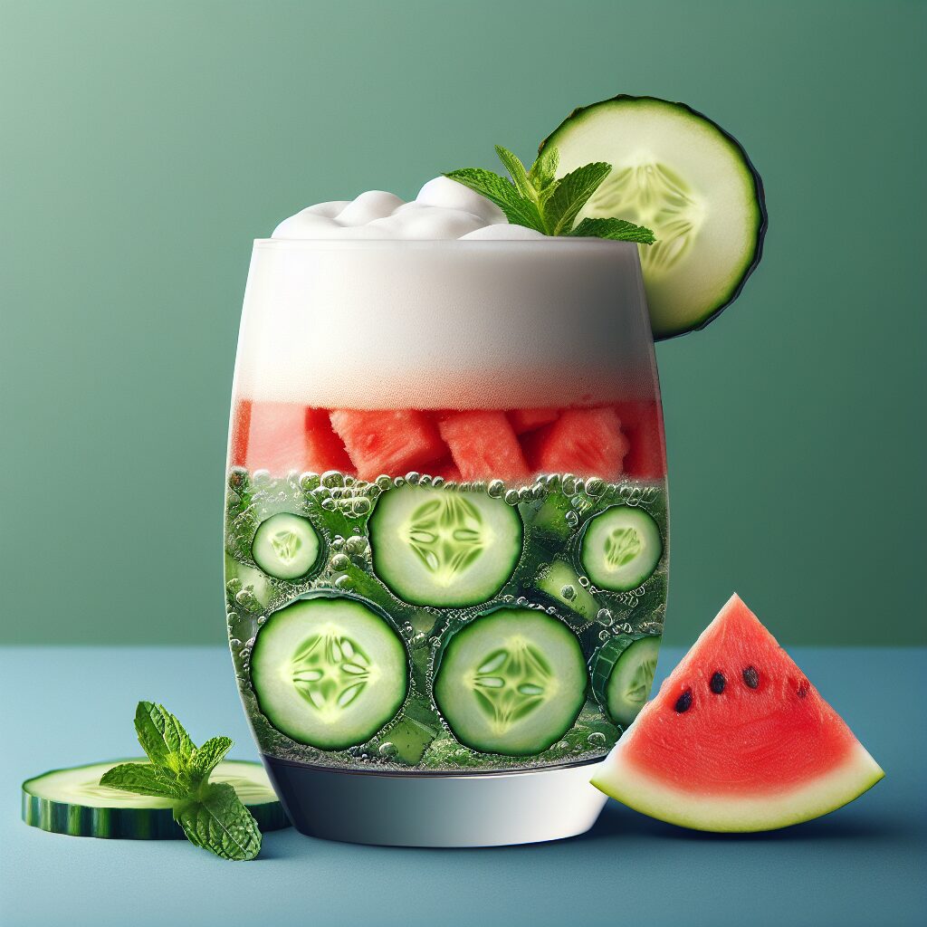 Cucumber Watermelon Fizz Mocktail.