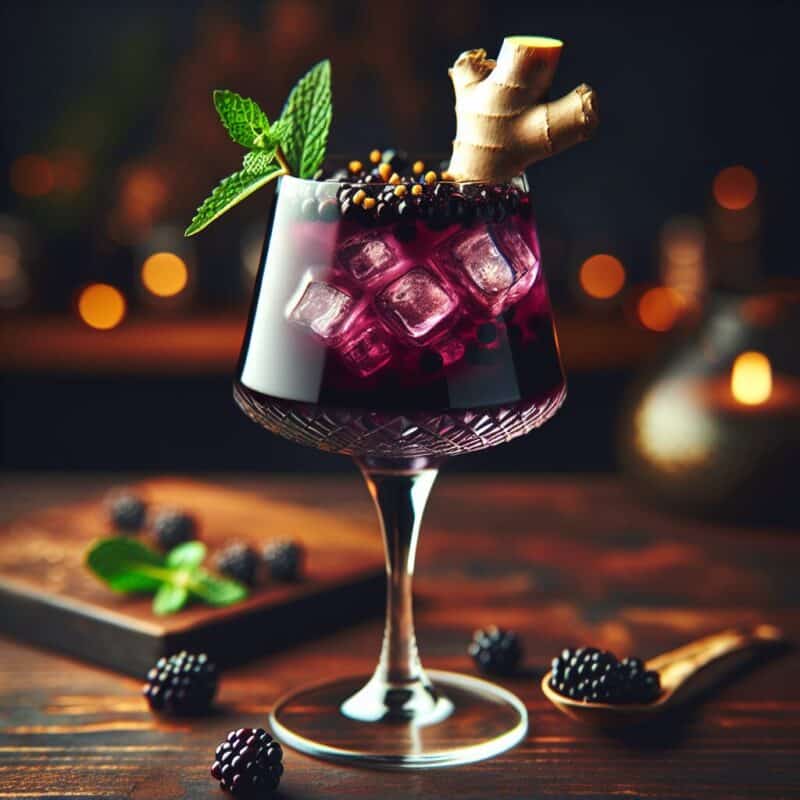 Elderberry Ginger Sip Mocktail.