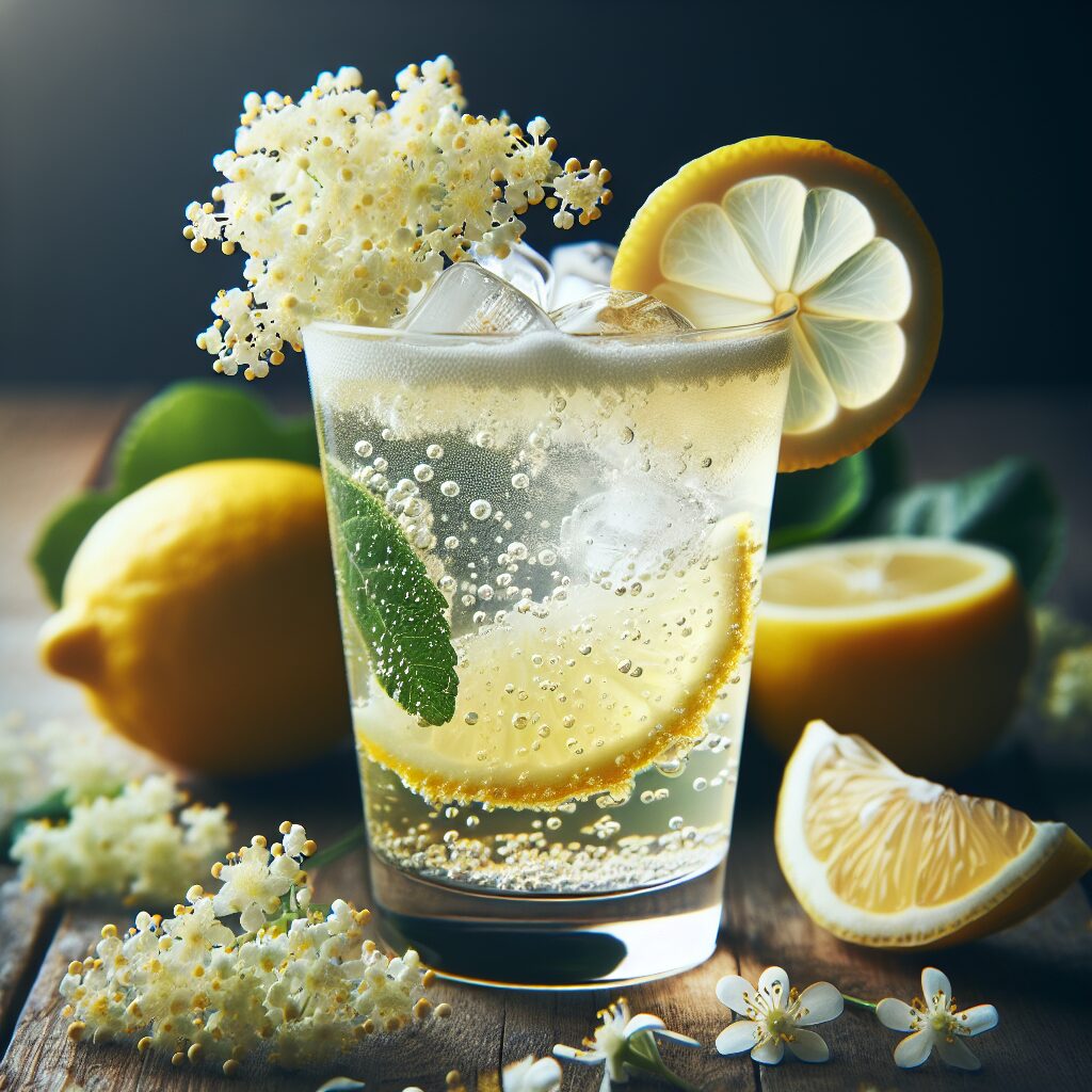 Elderflower Lemonade Mocktail. 