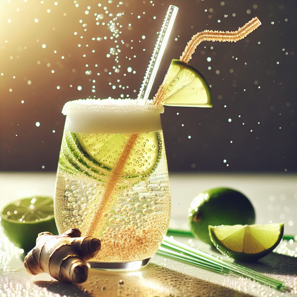 Ginger Lime Sparkle Mocktail.