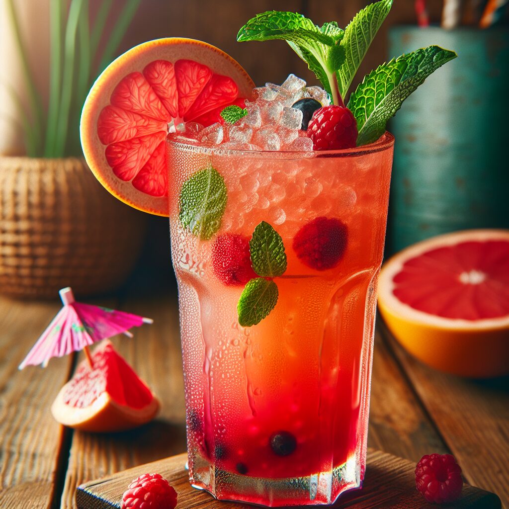 Grapefruit Berry Twist Mocktail.