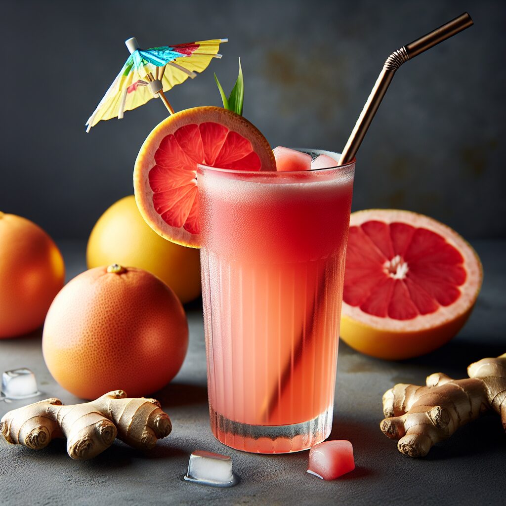 Grapefruit Ginger Quencher Mocktail.