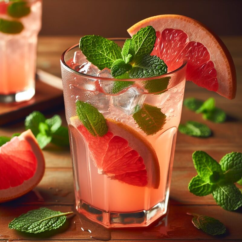 Grapefruit Mint Quencher Mocktail. 