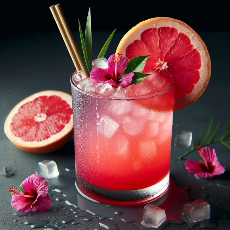 Hibiscus Grapefruit Mocktail.