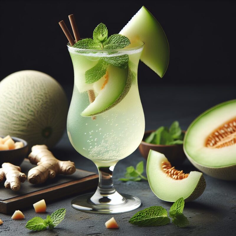 Honeydew Ginger Delight Mocktail. natural