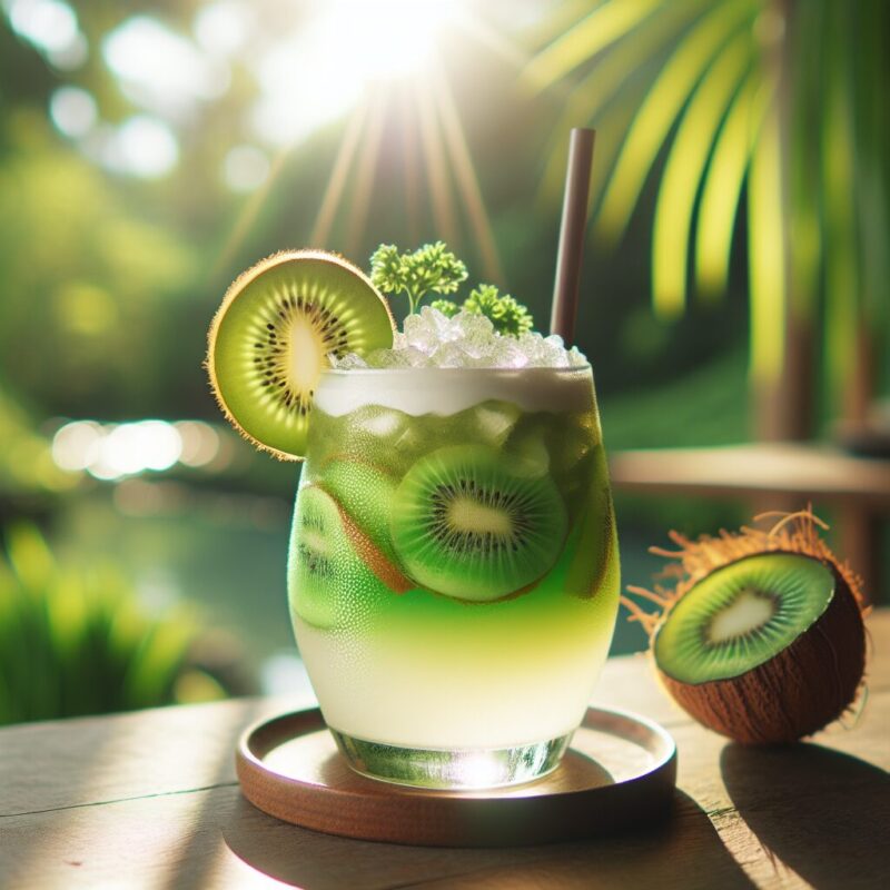 Kiwi Coconut Crush Mocktail. natural