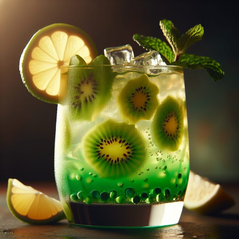 Kiwi Lemon Lime Mocktail.