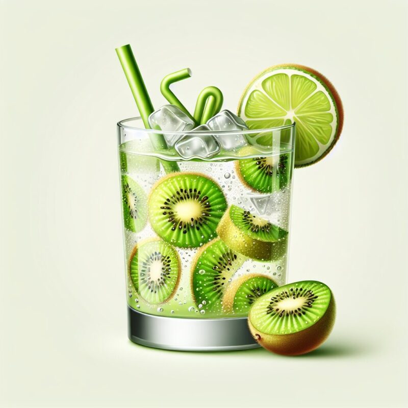 Kiwi Lime Cooler Mocktail. natural