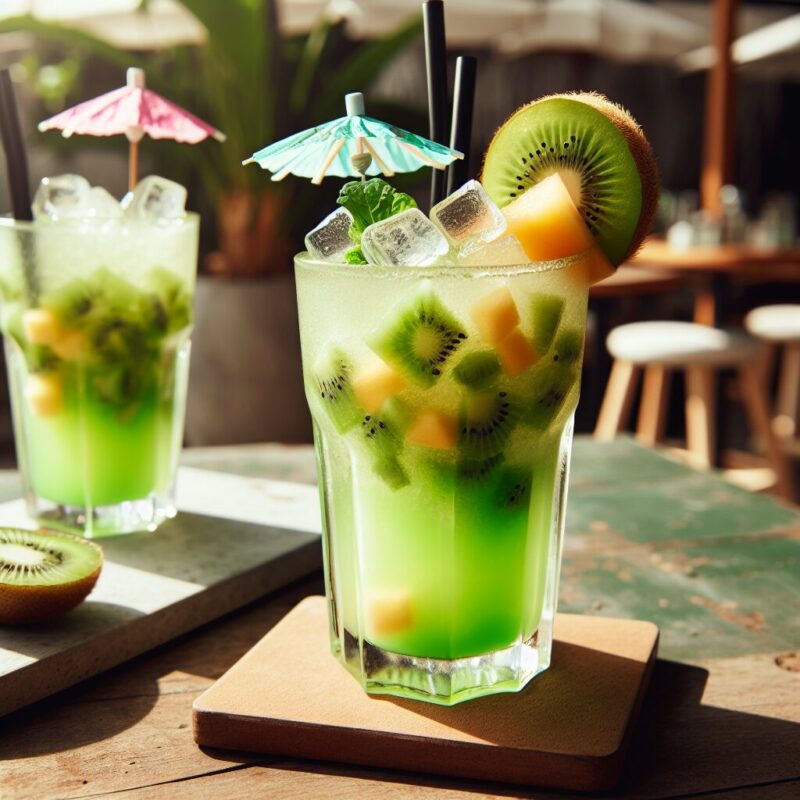 Kiwi Melon Splash Mocktail.