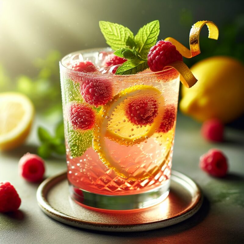 Lemon Raspberry Twist Mocktail.