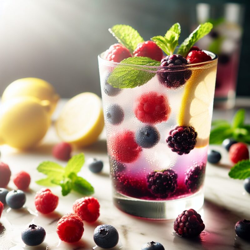 Lemonade Berry Fizz Mocktail. 