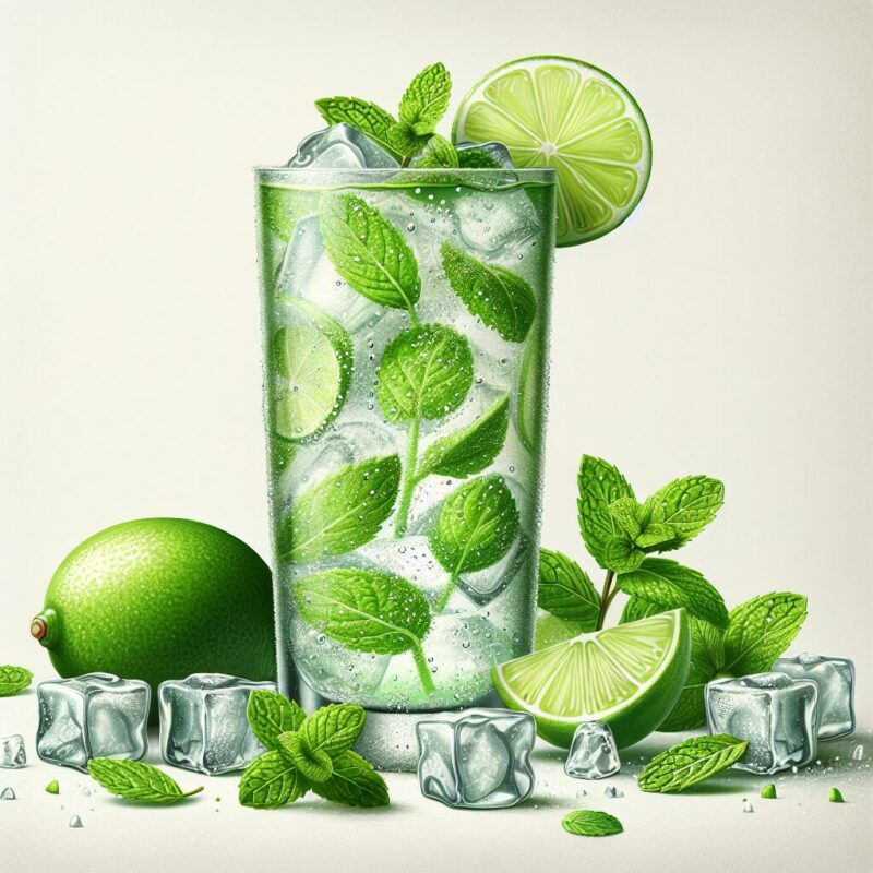 Lime Mint Spritzer Mocktail.