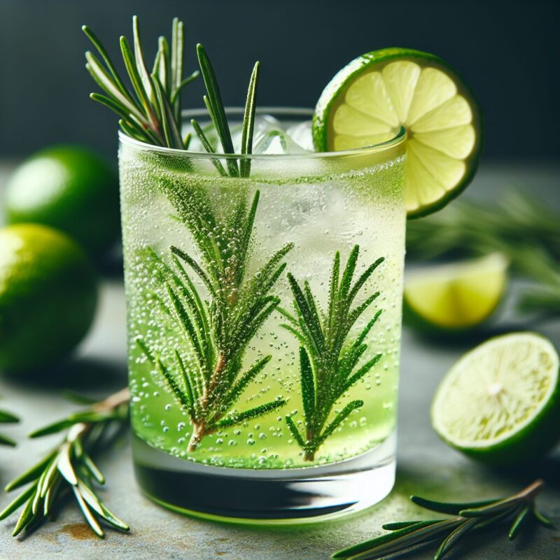 Lime Rosemary Fizz Mocktail.