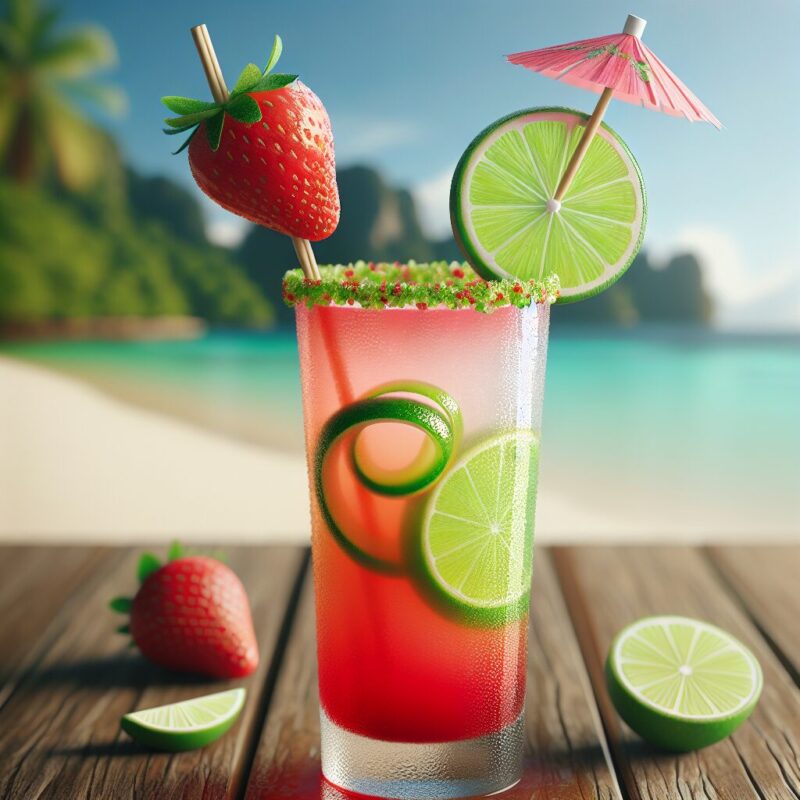 Lime Strawberry Delight Mocktail.