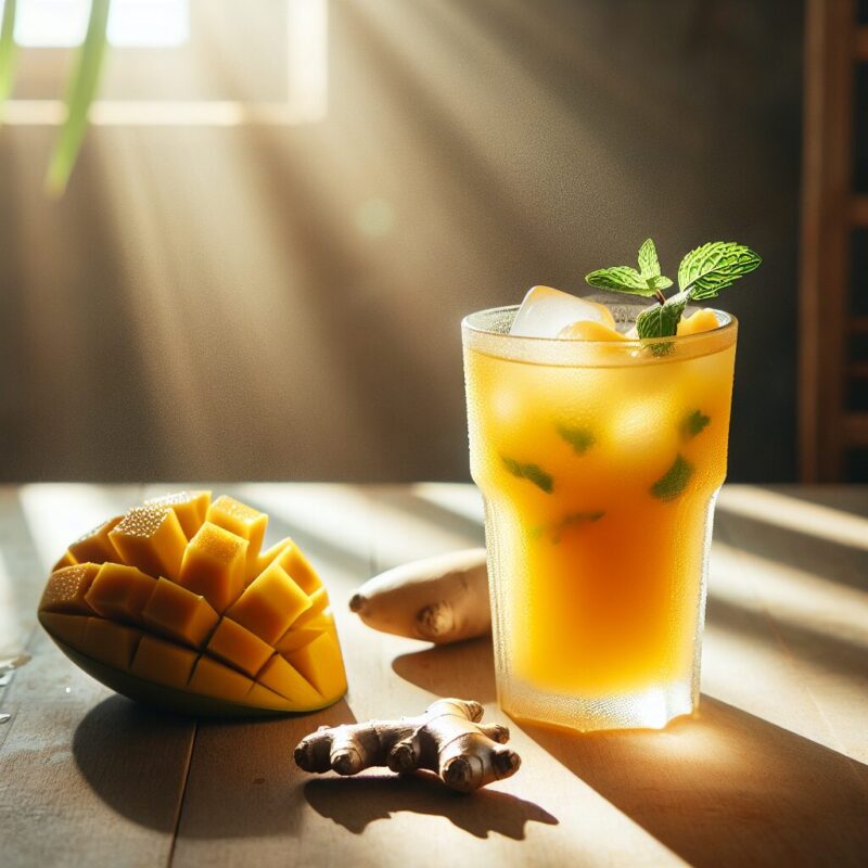 Mango Ginger Delight Mocktail. natural