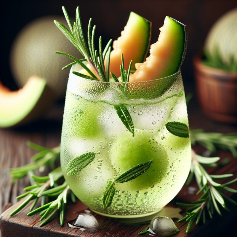 Melon Rosemary Spritzer Mocktail. natural