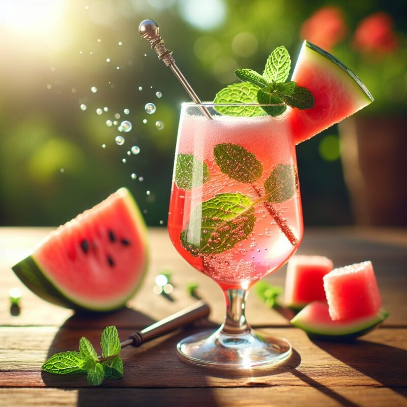 Minted Watermelon Fizz Mocktail.