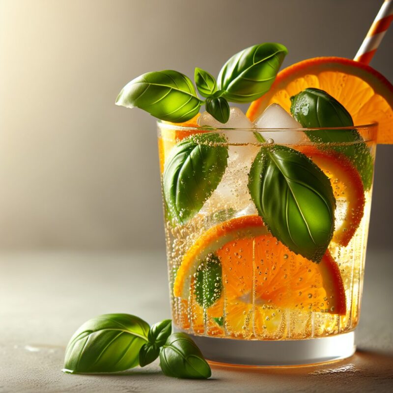 Orange Basil Delight Mocktail.