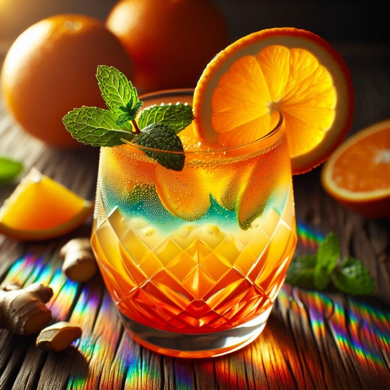 Orange Ginger Spritz Mocktail.