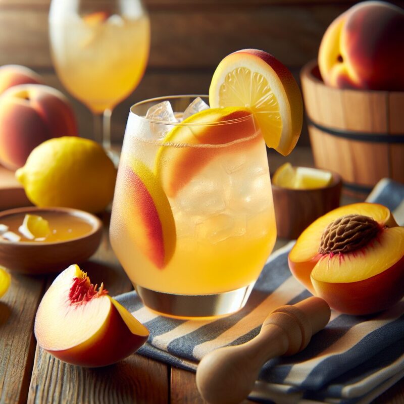 Peach Lemonade Mocktail.