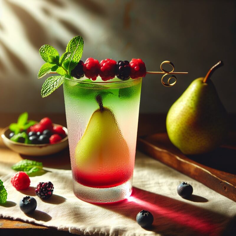 Pear Berry Delight Mocktail.