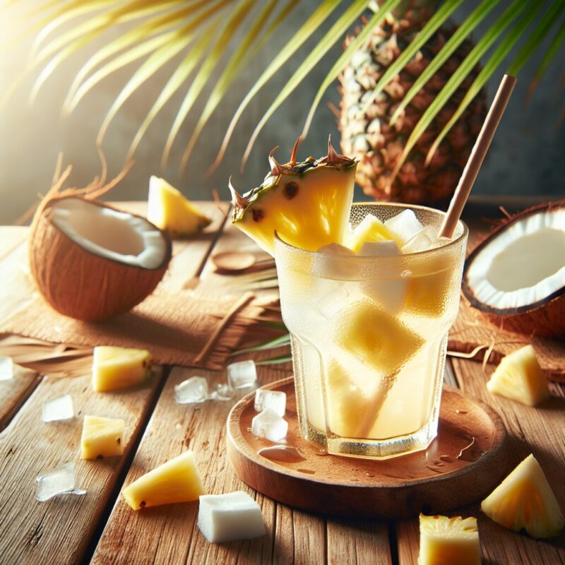 Pineapple Coconut Breeze Mocktail.