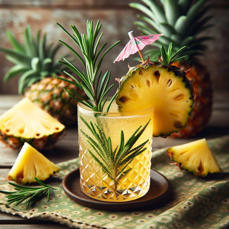 Pineapple Rosemary Mocktail.