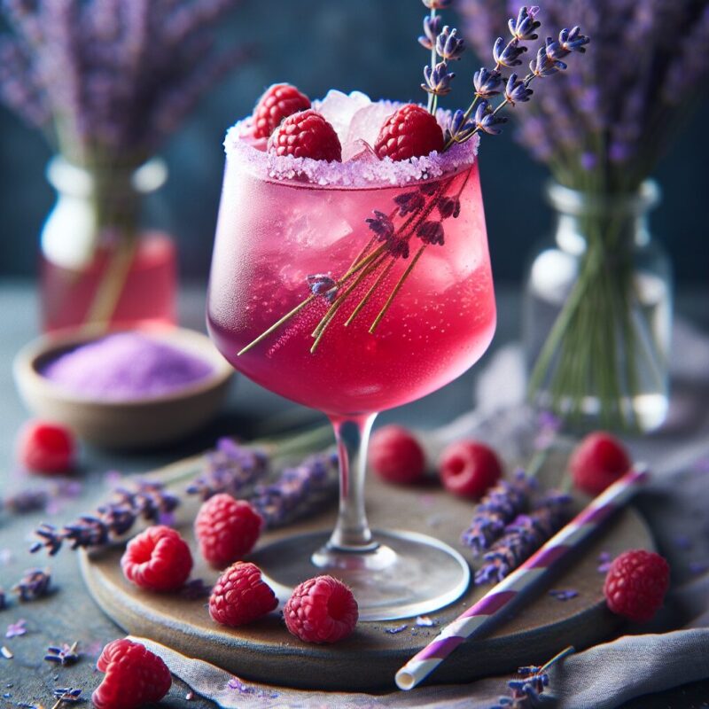 Raspberry Lavender Sip Mocktail. natural