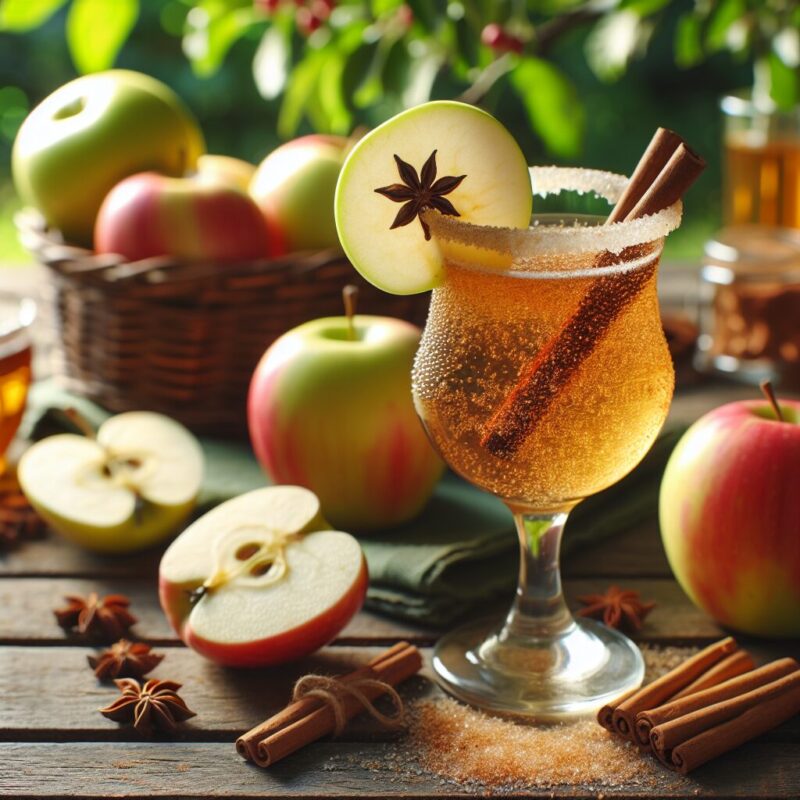 Spiced Apple Delight Mocktail. natural