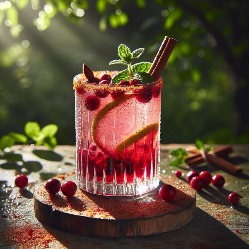 Spiced Cranberry Crush Mocktail. natural