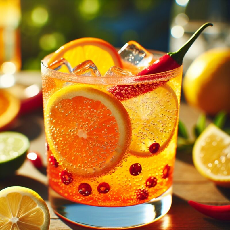 Spicy Citrus Punch Mocktail.